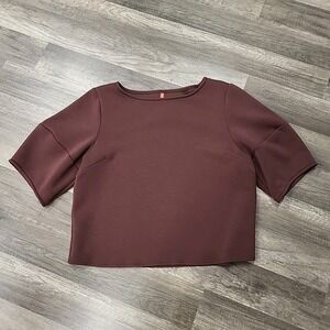 SPANX Mauve Short Sleeve Cropped Blouse